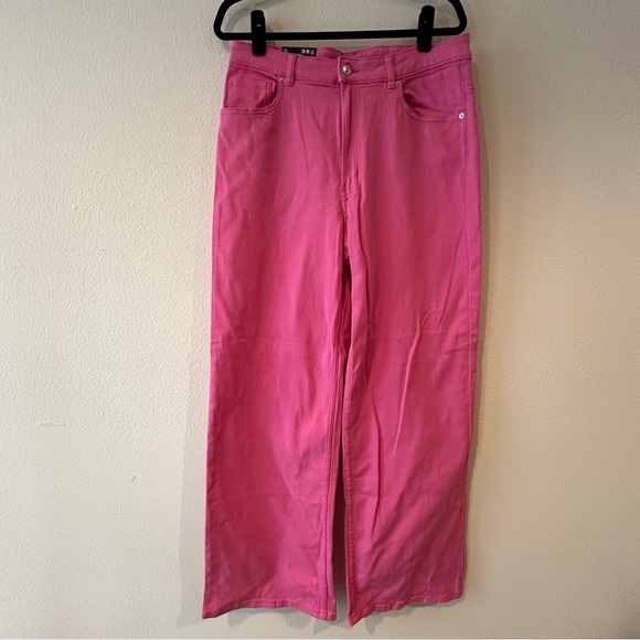 H&M+ Pink Wide Leg Twill Pants - Picture 4 of 6